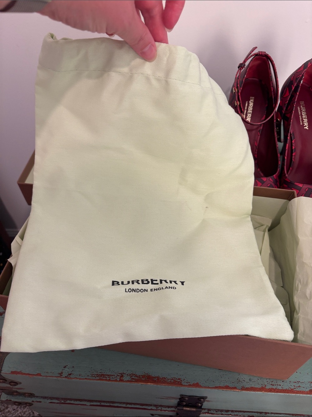 Burberry Red Logo Ankle-Strap Pumps - Women's High Heel - Picture 12 of 15